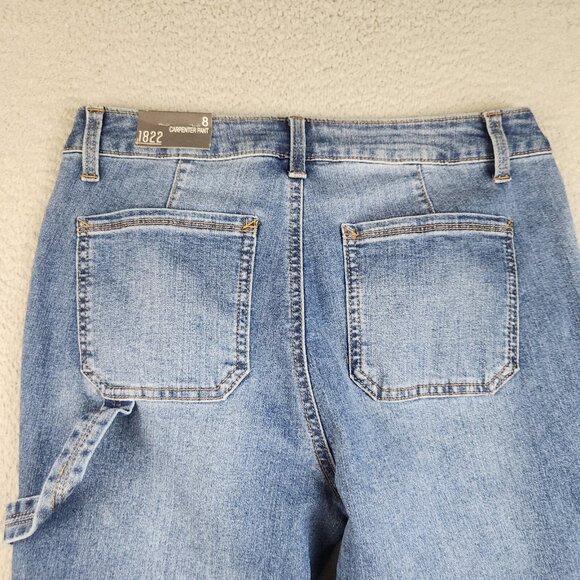 1822 Denim Jeans Women's 8P Blue Carpenter High Rise Stretch Denim Pants - Picture 14 of 15